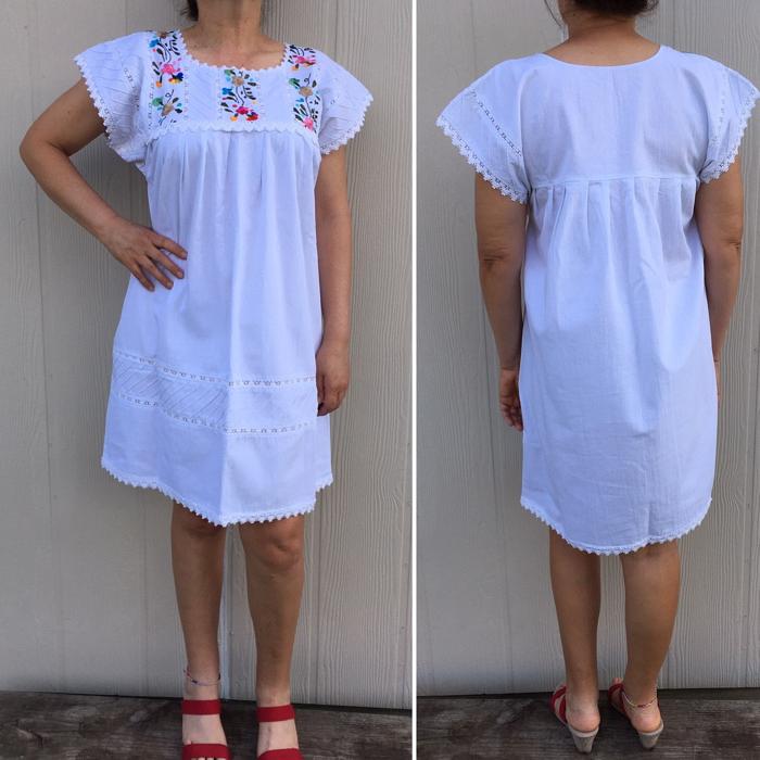 white mexican dress embroidered